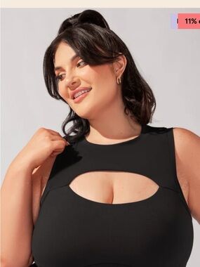 POPFLEX Black Cutout Crop Top
